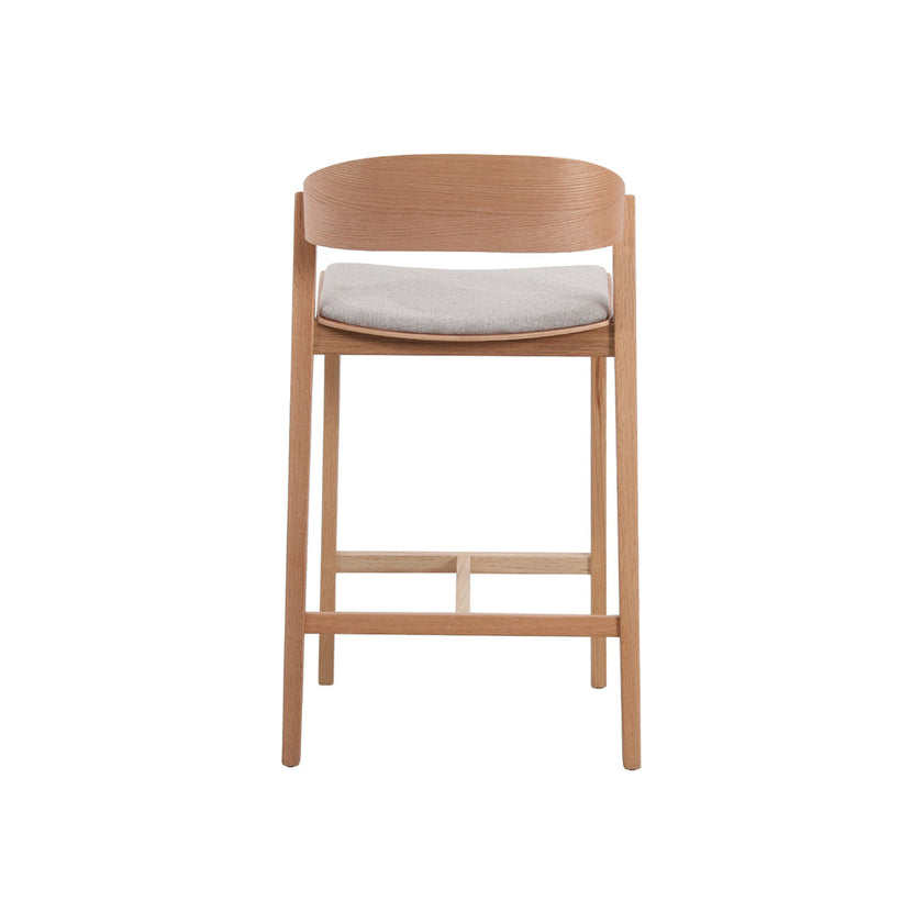 Ex Display - CBS10293-SD Natural Bar Stool - Grey Seat