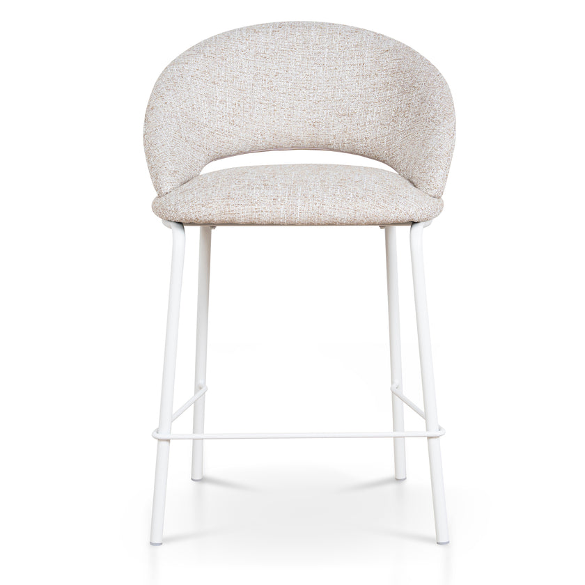 CBS10344-FH White Bar Stool - Pale Beige (Set of 2)