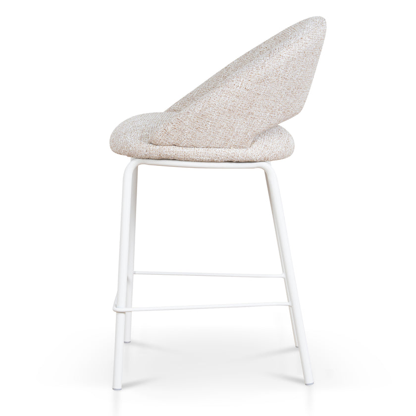 CBS10344-FH White Bar Stool - Pale Beige (Set of 2)