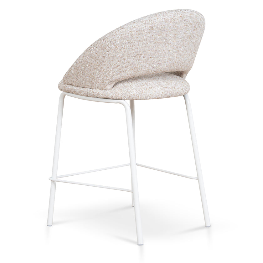 CBS10344-FH White Bar Stool - Pale Beige (Set of 2)