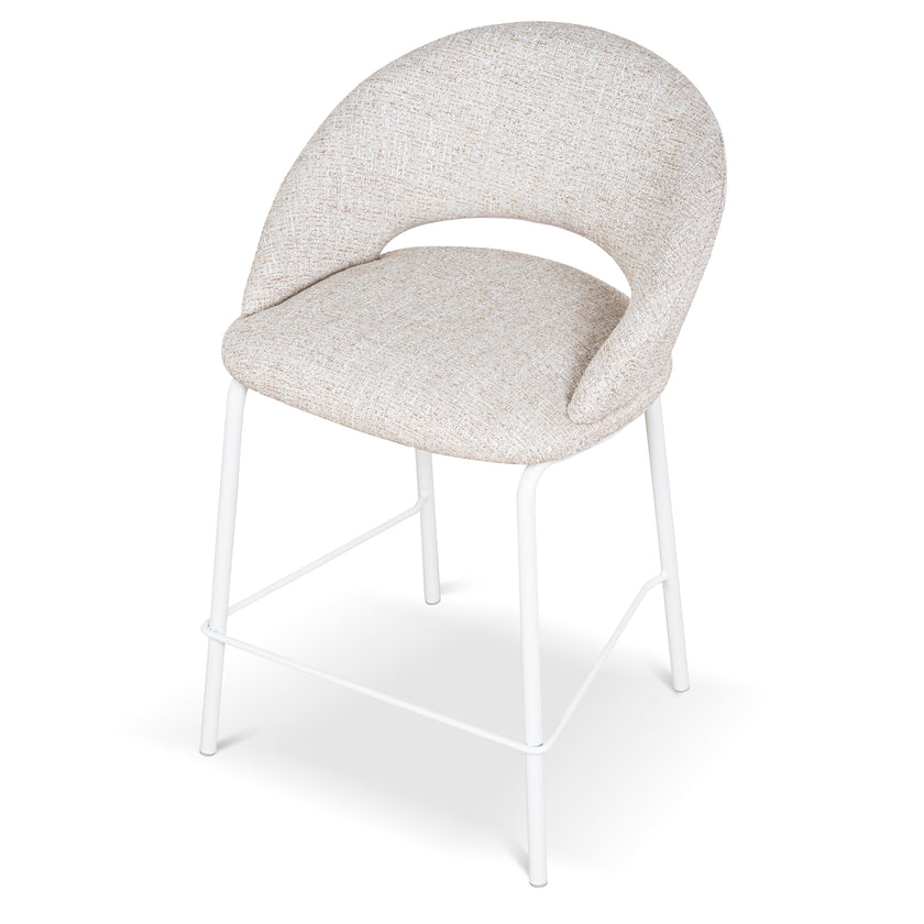 CBS10344-FH White Bar Stool - Pale Beige (Set of 2)
