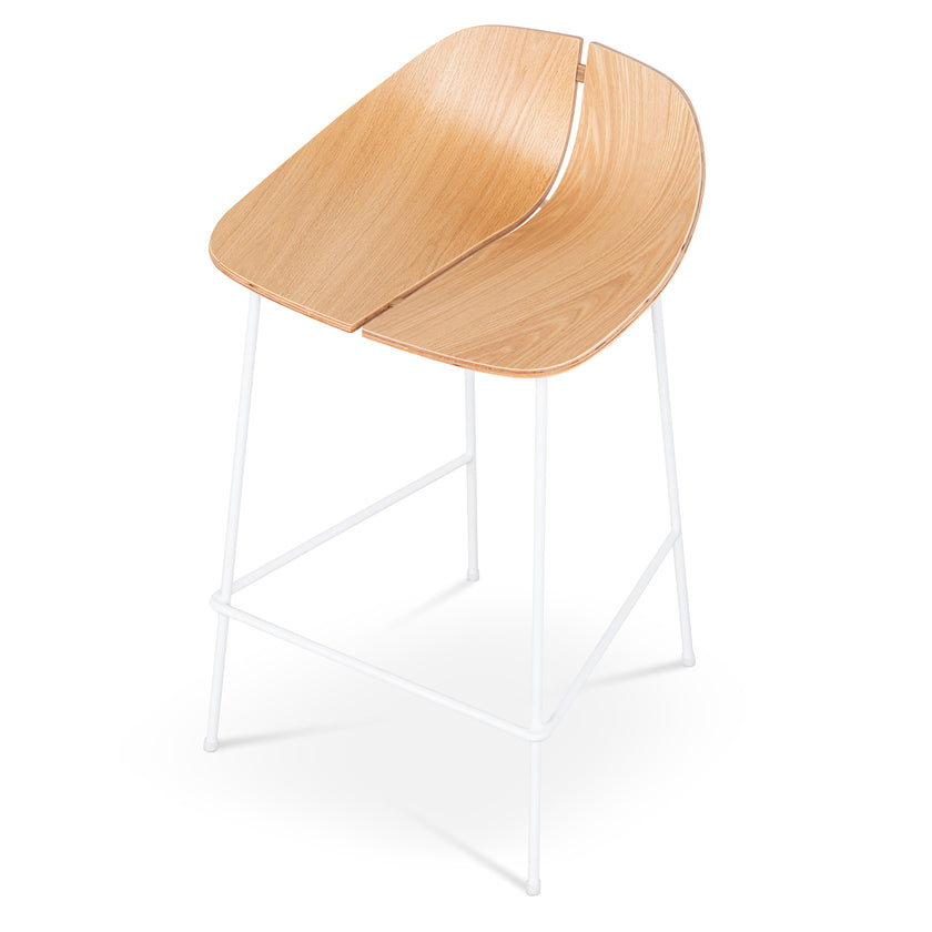 CBS10532-SU 65cm Matte White Bar Stool - Natural