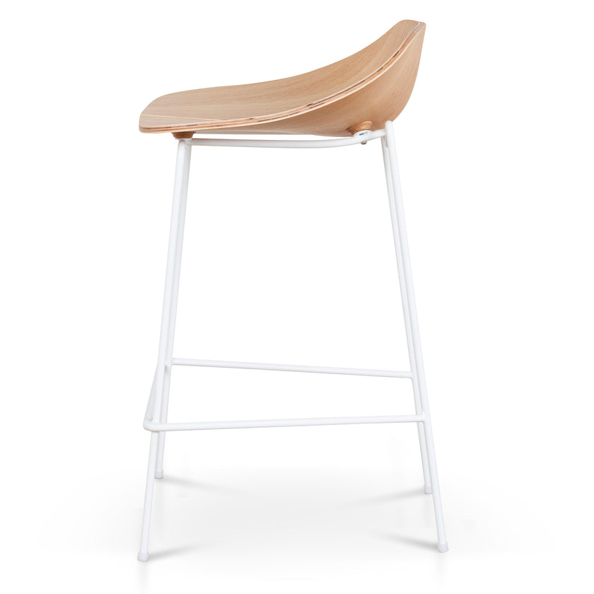 CBS10532-SU 65cm Matte White Bar Stool - Natural