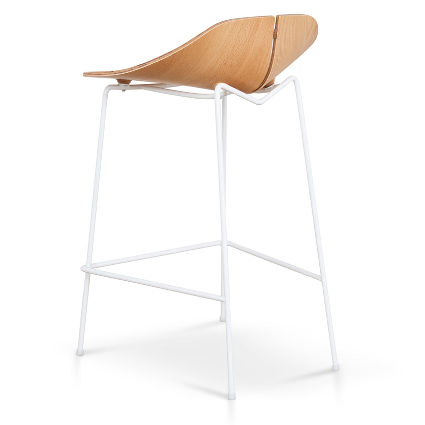 CBS10532-SU 65cm Matte White Bar Stool - Natural