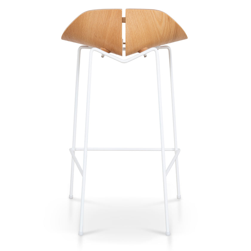 CBS10532-SU 65cm Matte White Bar Stool - Natural