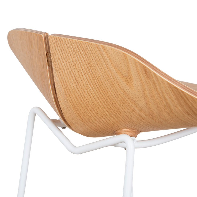 CBS10532-SU 65cm Matte White Bar Stool - Natural