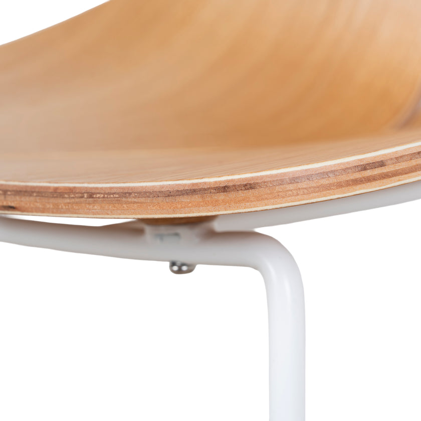CBS10532-SU 65cm Matte White Bar Stool - Natural