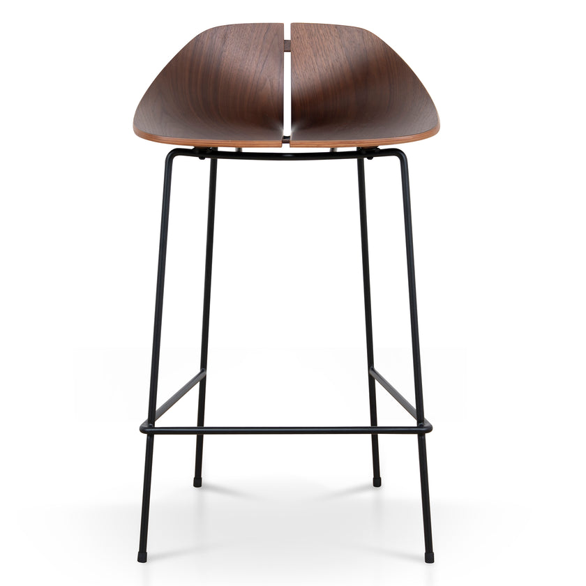 CBS10534-SU 65cm Matte Black Bar Stool - Walnut