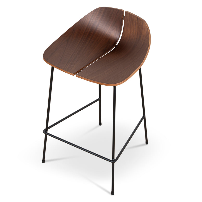 CBS10534-SU 65cm Matte Black Bar Stool - Walnut
