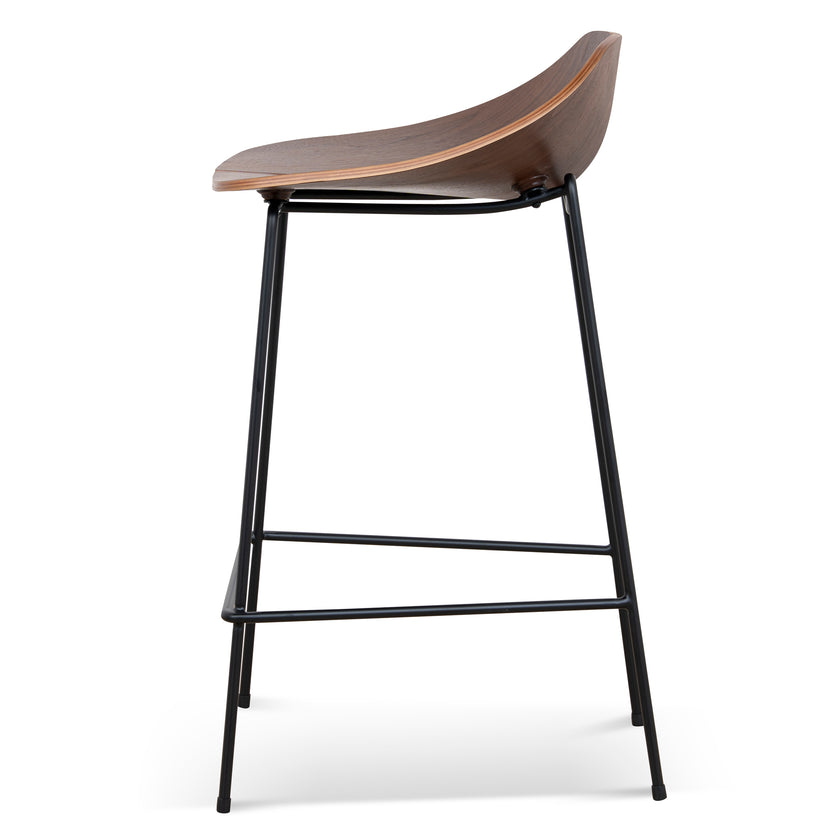 CBS10534-SU 65cm Matte Black Bar Stool - Walnut