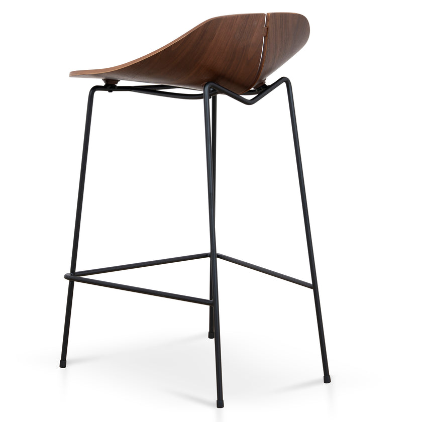 CBS10534-SU 65cm Matte Black Bar Stool - Walnut