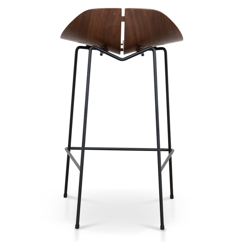 CBS10534-SU 65cm Matte Black Bar Stool - Walnut