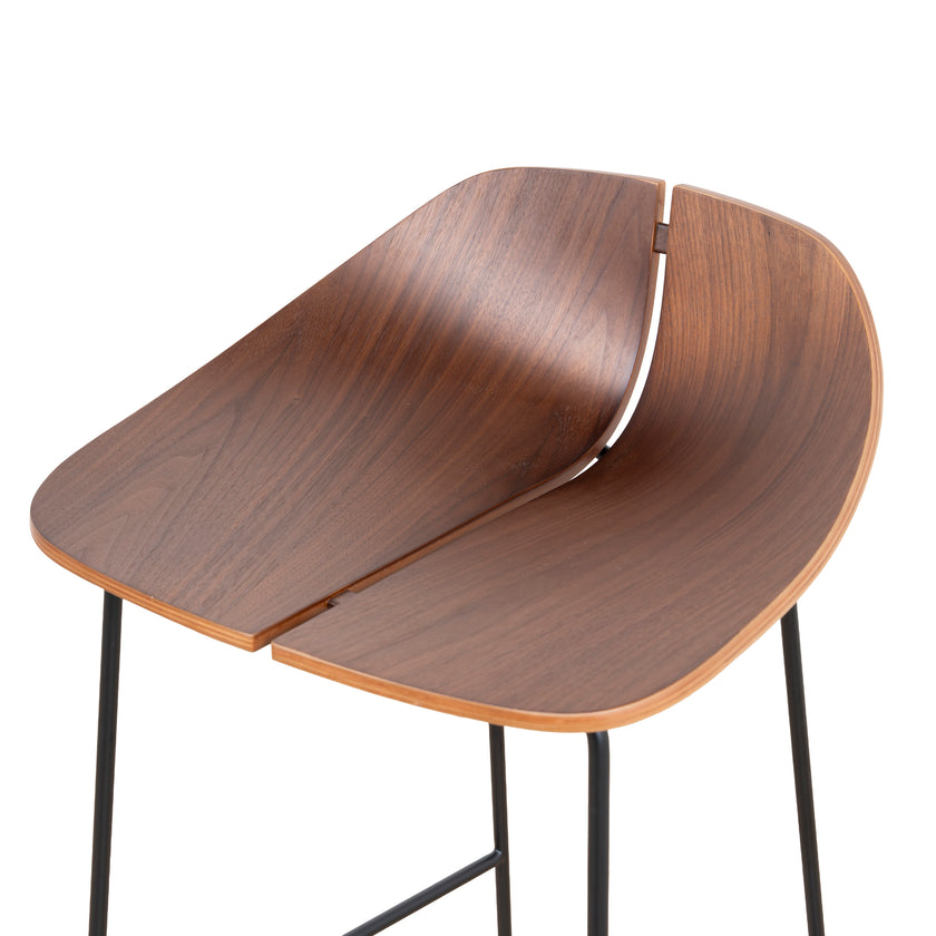 CBS10534-SU 65cm Matte Black Bar Stool - Walnut