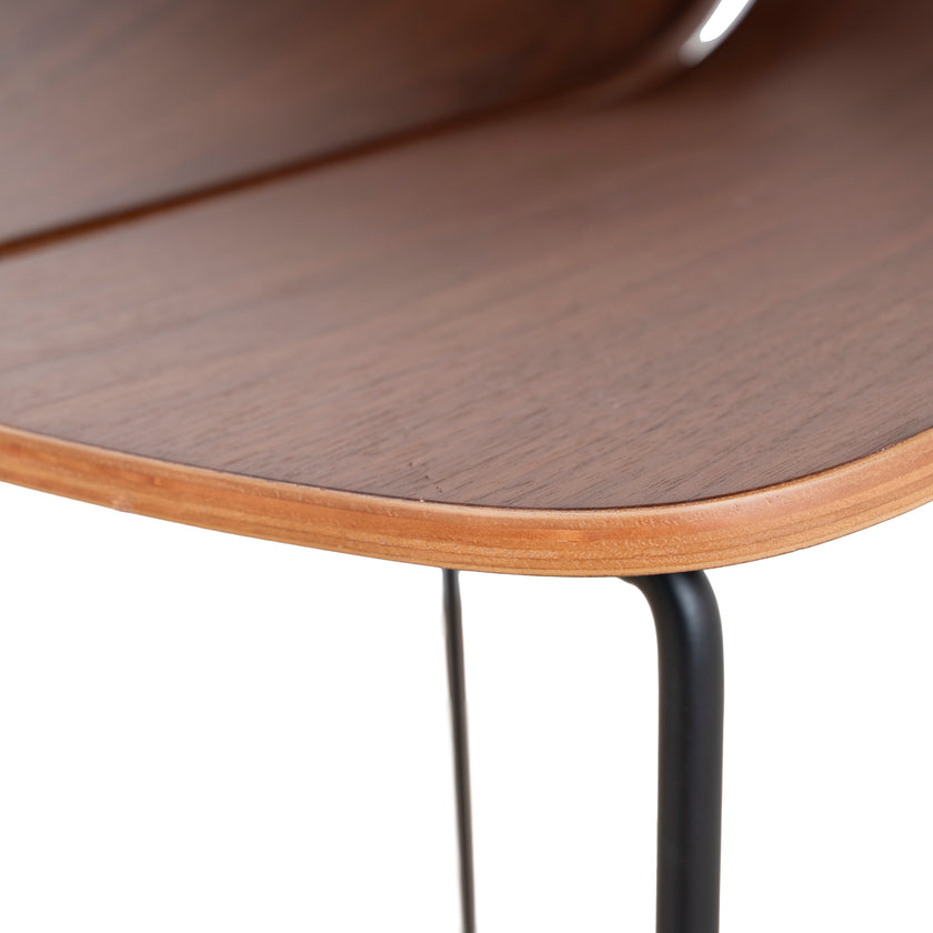 CBS10534-SU 65cm Matte Black Bar Stool - Walnut