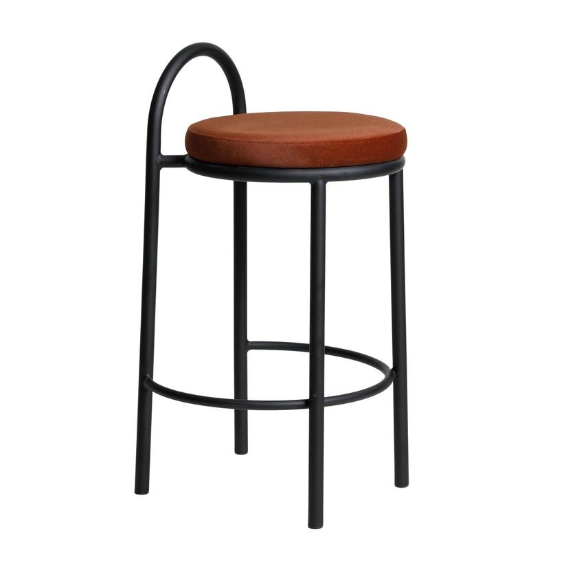 CBS10965-FH 63cm Black Frame Bar Stool - Red Bronze (Set of 2)