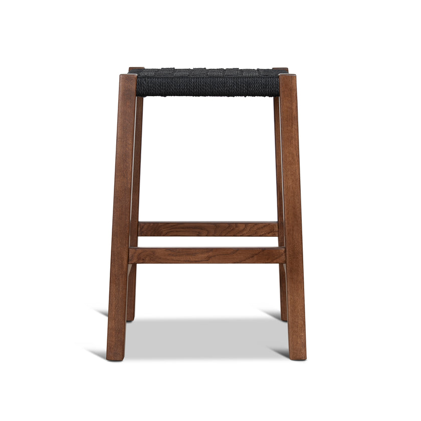 CBS12258-OW 65cm Rattan Bar Stool - Walnut