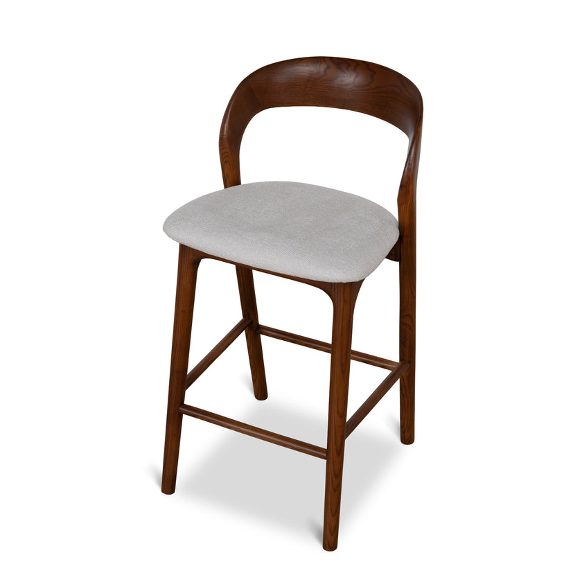 CBS12741-NX 65cm Walnut Bar Stool - Naxos Beige