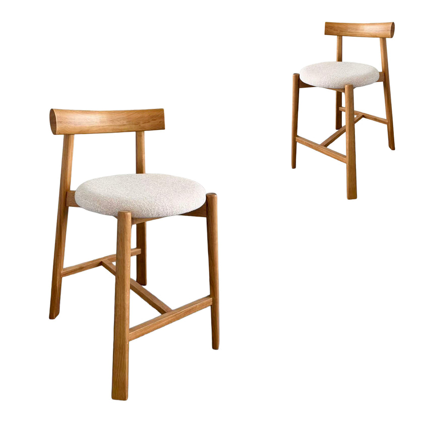 CBS12785-HN 65cm Natural Barstool - Califonia Beige (Set of 2)