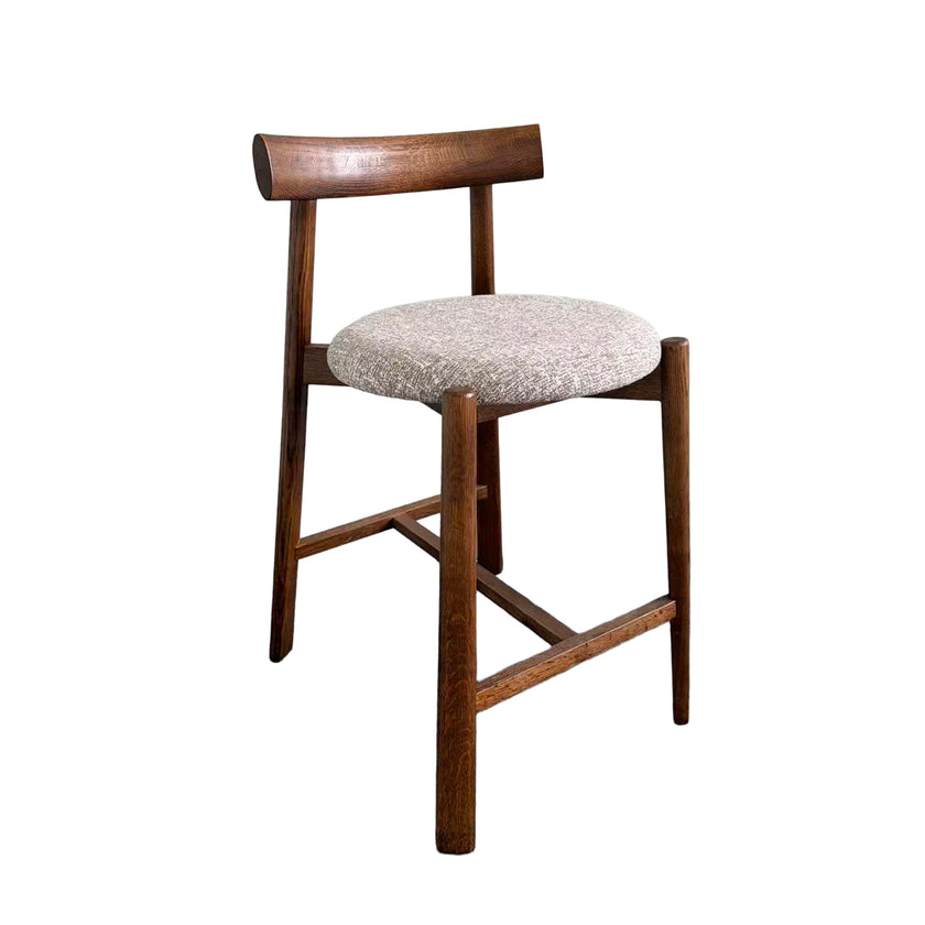 CBS12786-HN 65cm Distressed Walnut Barstool - California Taupe (Set of 2)