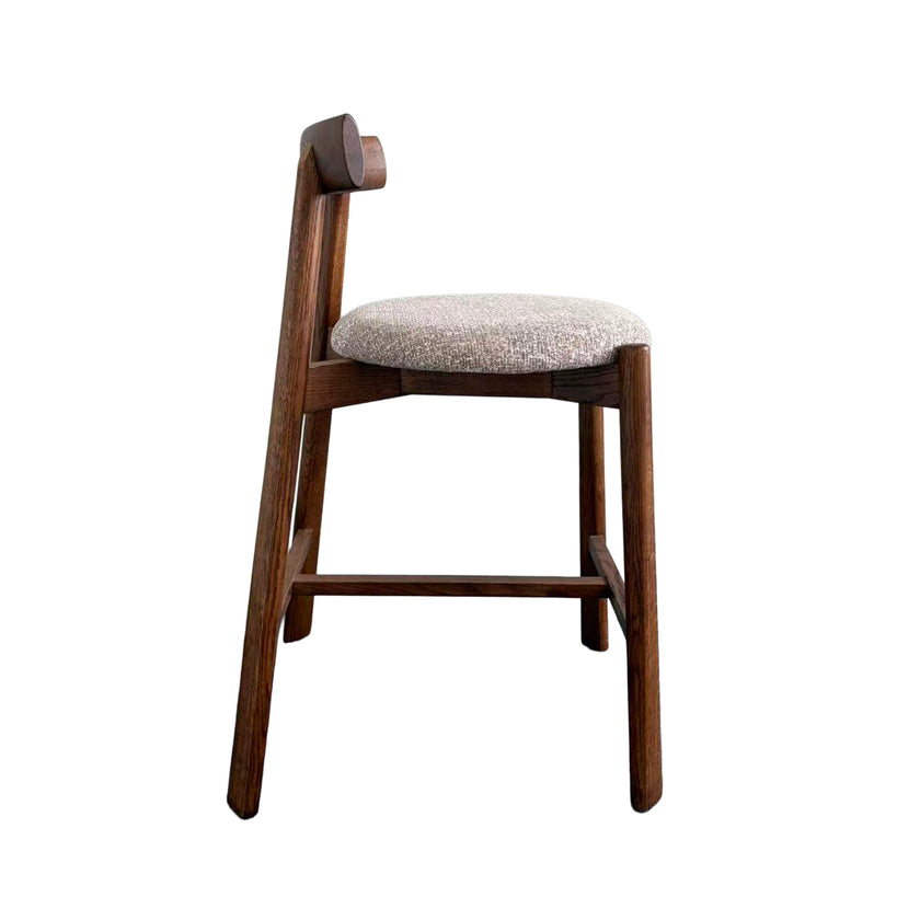 CBS12786-HN 65cm Distressed Walnut Barstool - California Taupe (Set of 2)