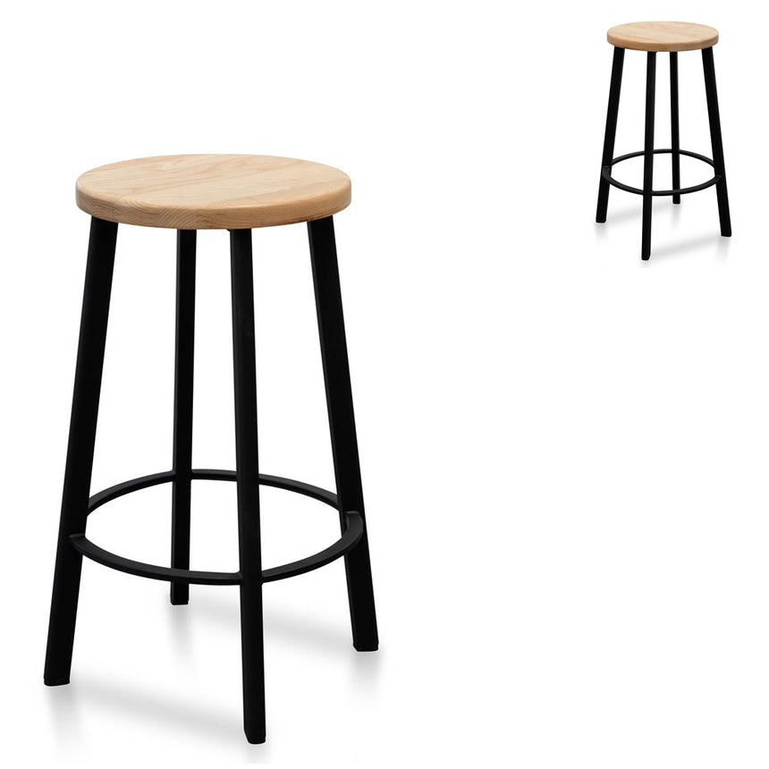 CBS2469-NH Bar Stool With Natural Cord Seat - Black Frame