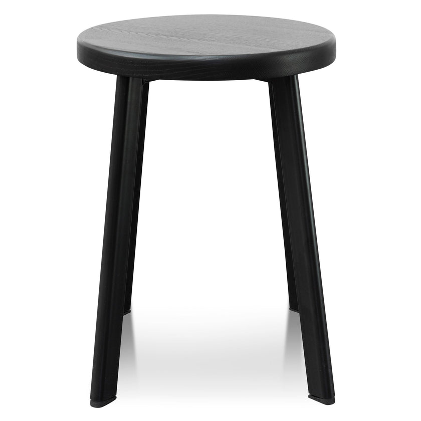 CBS2941-NH 46cm Wooden Seat Low Stool - Full Black (Set of 2)