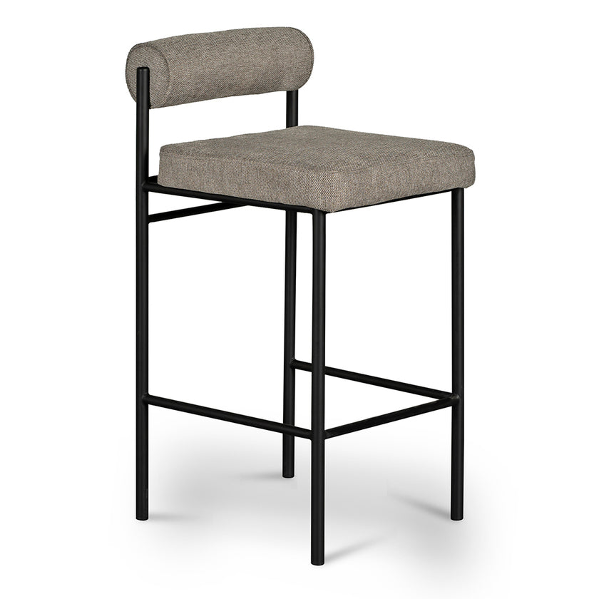 CBS8169-FH 65cm Fabric Bar Stool - Spec Smoke Grey (Set of 2)