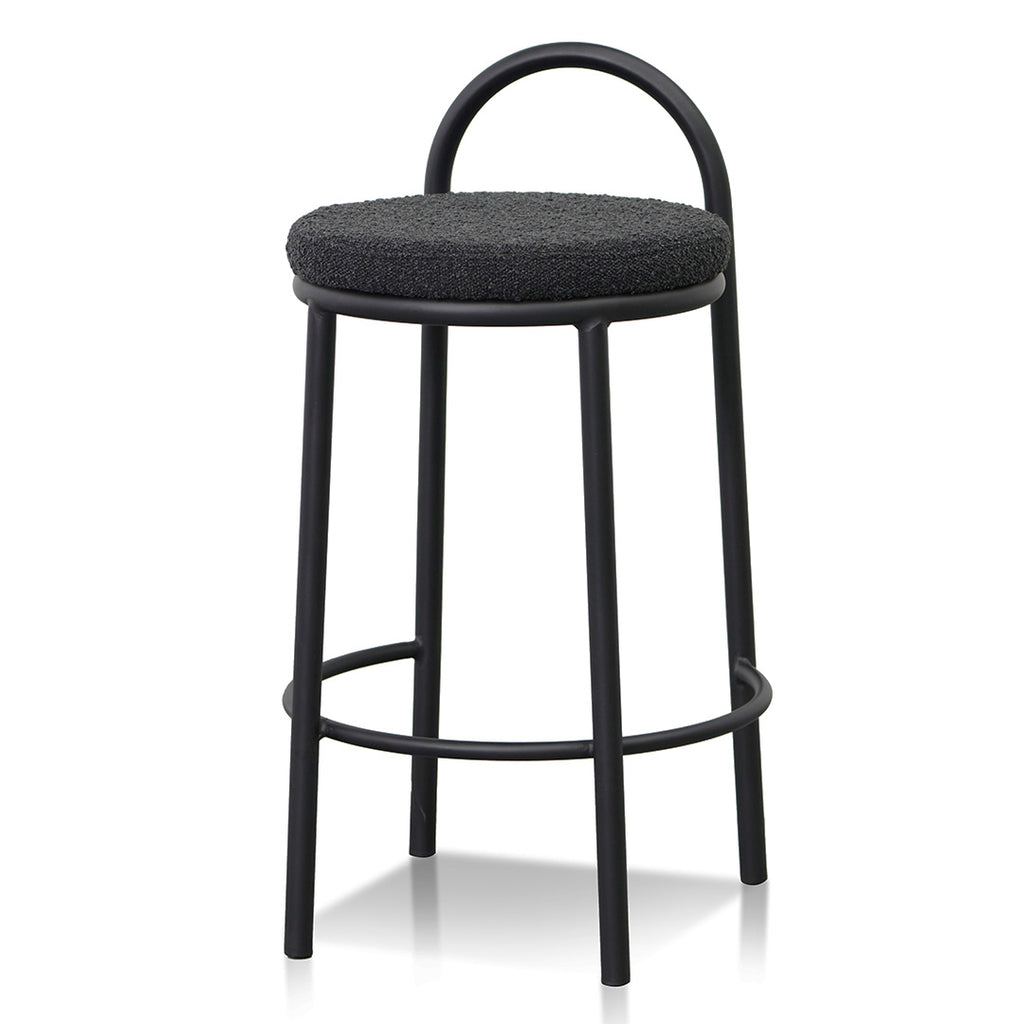 CBS8458FH 63cm Bar Stool Black Boucle (S... Calibre Furniture