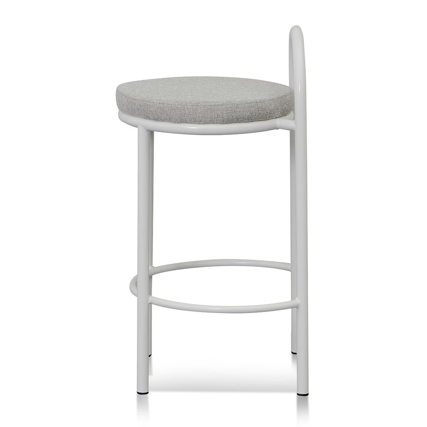 CBS8459-FH 63cm White Frame Bar Stool - Coastal Light Grey (Set of 2)