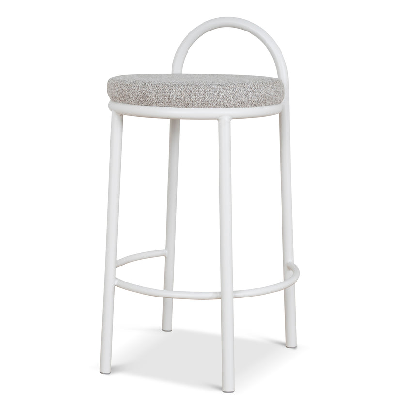 CBS8599-FH 63cm White Frame Bar Stool - Clay Grey (Set of 2)