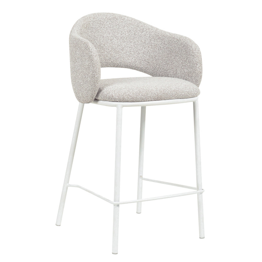 CBS8606-FHx2 65cm White Bar Stool - Clay Grey (Set of 2)