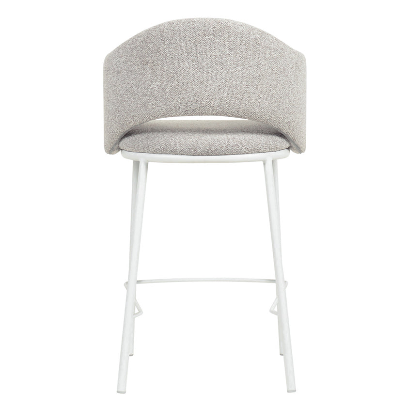 CBS8606-FHx2 65cm White Bar Stool - Clay Grey (Set of 2)