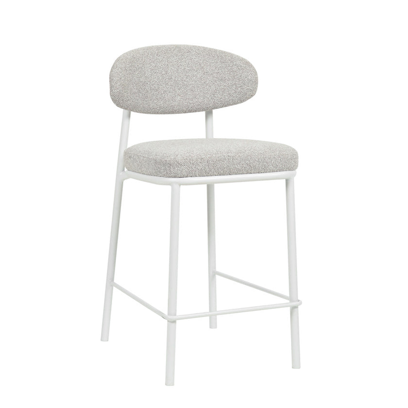 CBS8607-FHx2 65cm White Bar Stool - Clay Grey (Set of 2)