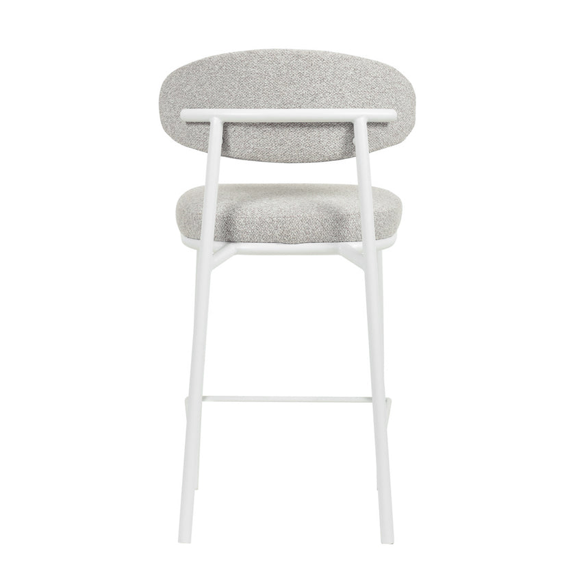 CBS8607-FHx2 65cm White Bar Stool - Clay Grey (Set of 2)