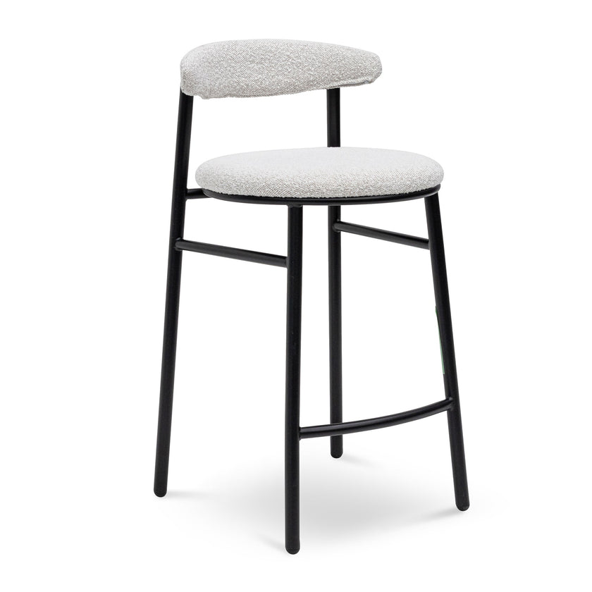 CBS6995-SD 65cm Bar Stool - Moon White Boucle and Black Legs (Set of 2)