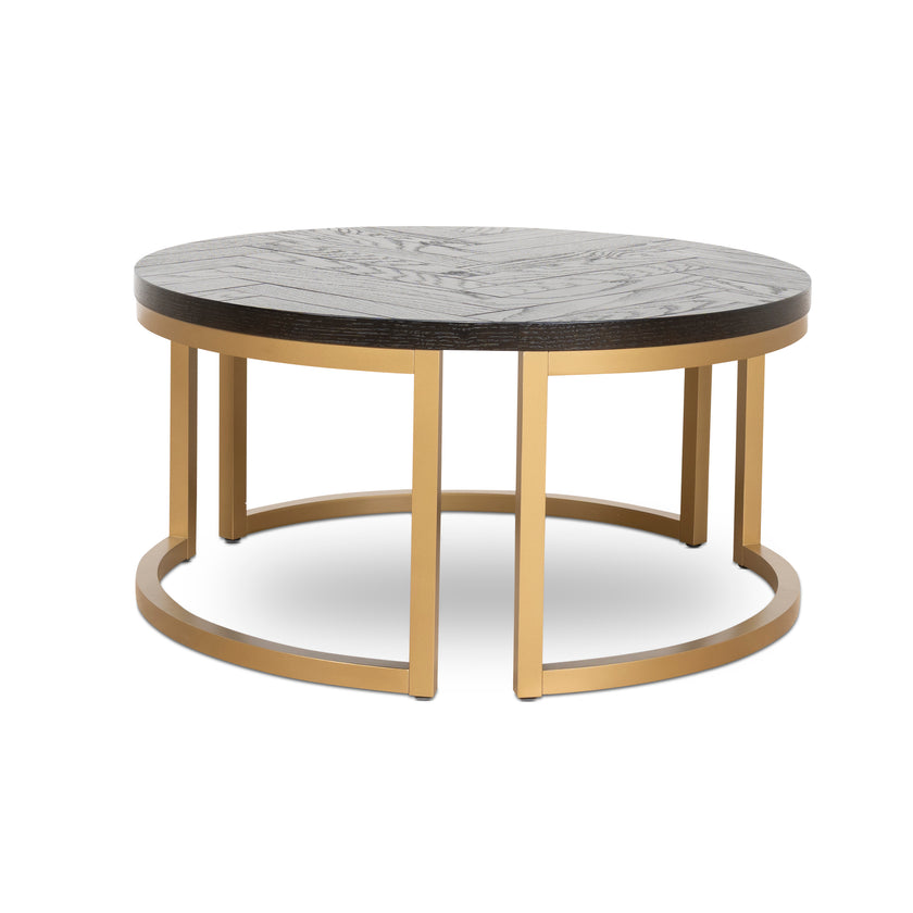 CCF10199-VN Nested Coffee Table - Peppercorn and Brass