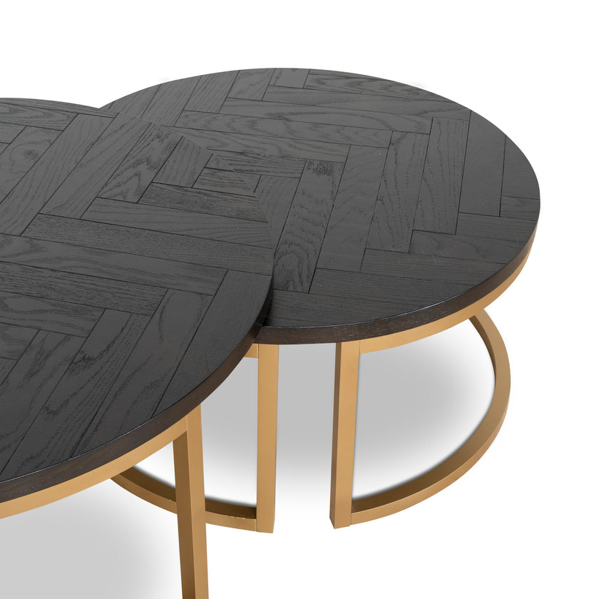 CCF10199-VN Nested Coffee Table - Peppercorn and Brass