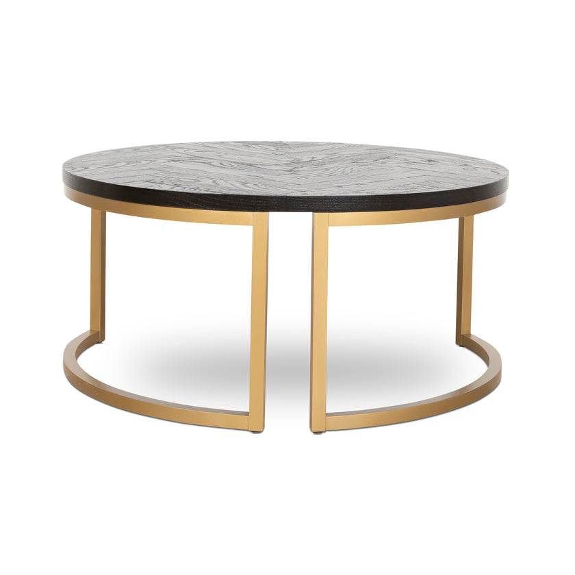 CCF10199-VN Nested Coffee Table - Peppercorn and Brass