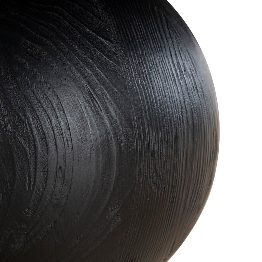 CCF10430-NI 100cm Round Travertine Coffee Table - Black