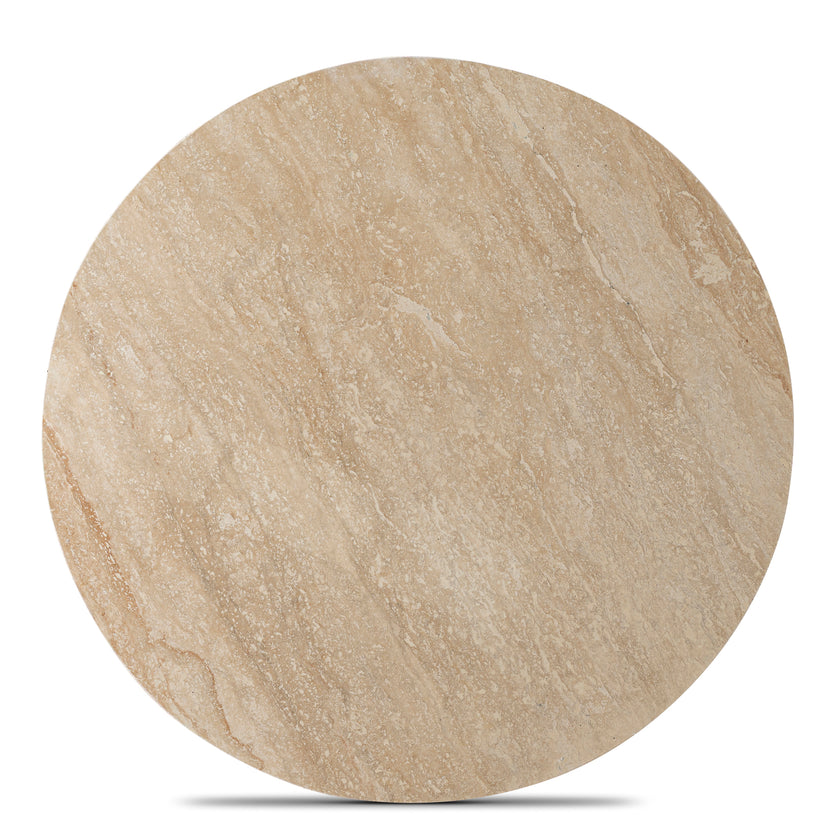 CCF10430-NI 100cm Round Travertine Coffee Table - Black