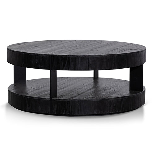 CDT6076-CH 1.5m Round Wooden Dining Table - Full Black