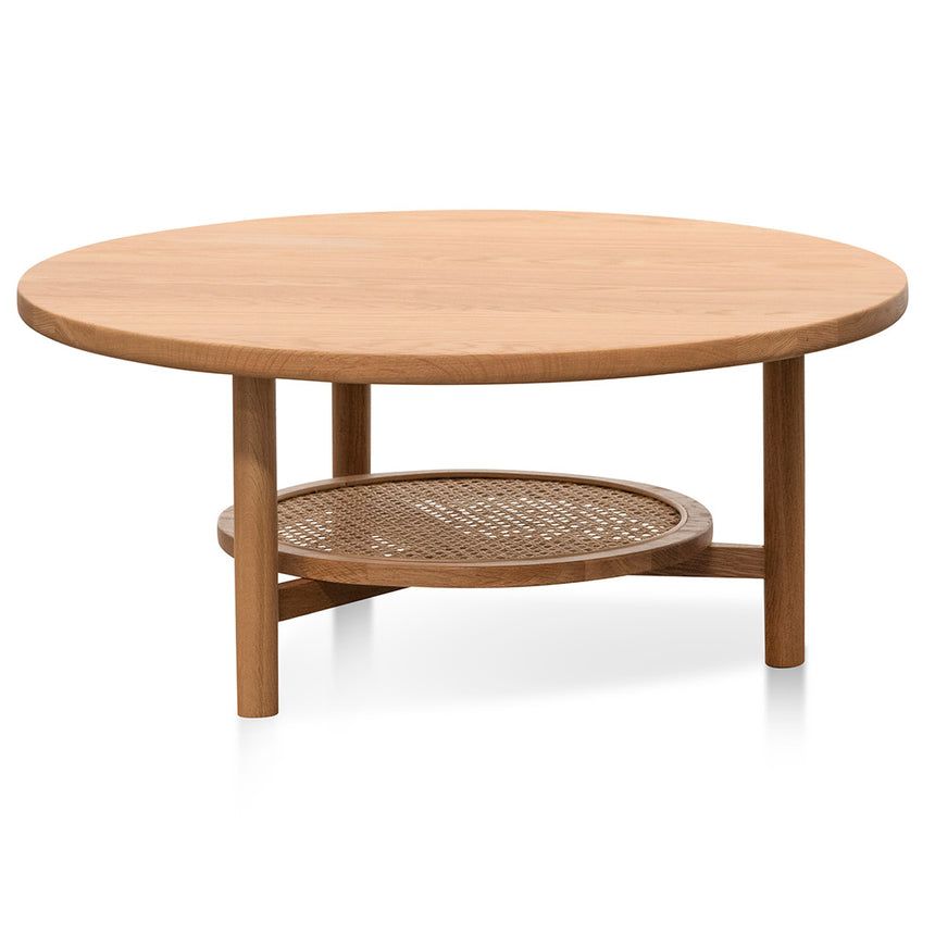 CCF6947-OW Solid Oak Round Coffee Table - Natural