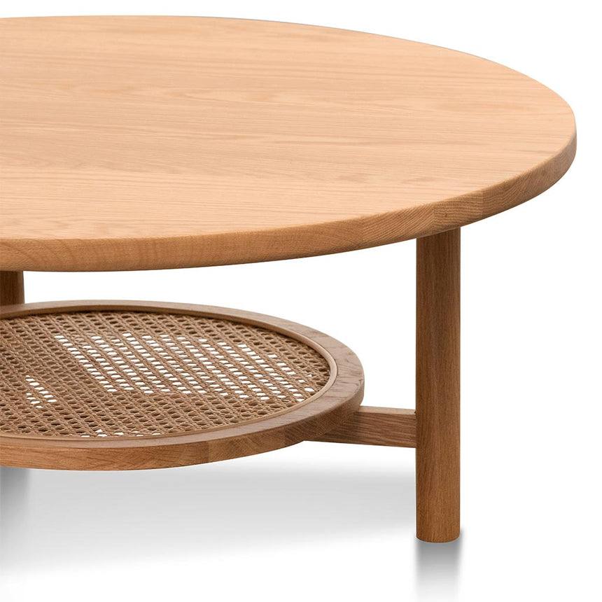 CCF6947-OW Solid Oak Round Coffee Table - Natural