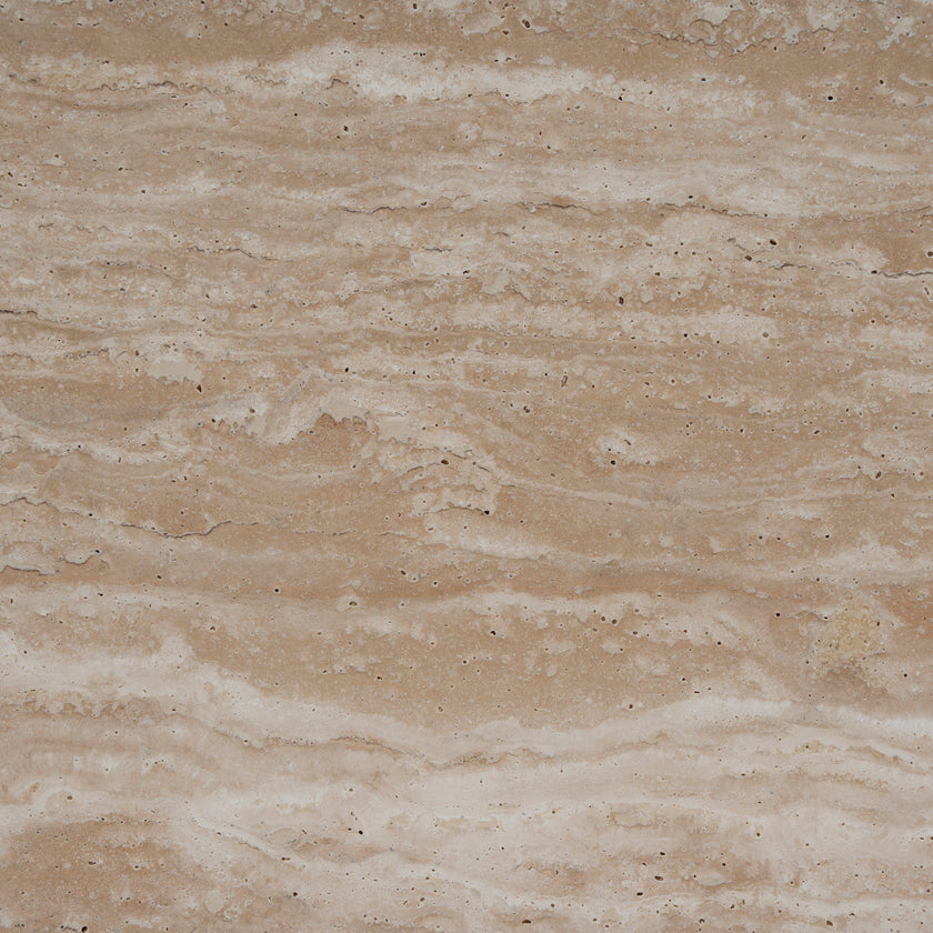 CCF8666-NI Travertine Marble 100cm Round Coffee Table - White Wash