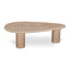 CCF8714-RB 1.2m Travertine Top Oval Coffee Table - Walnut