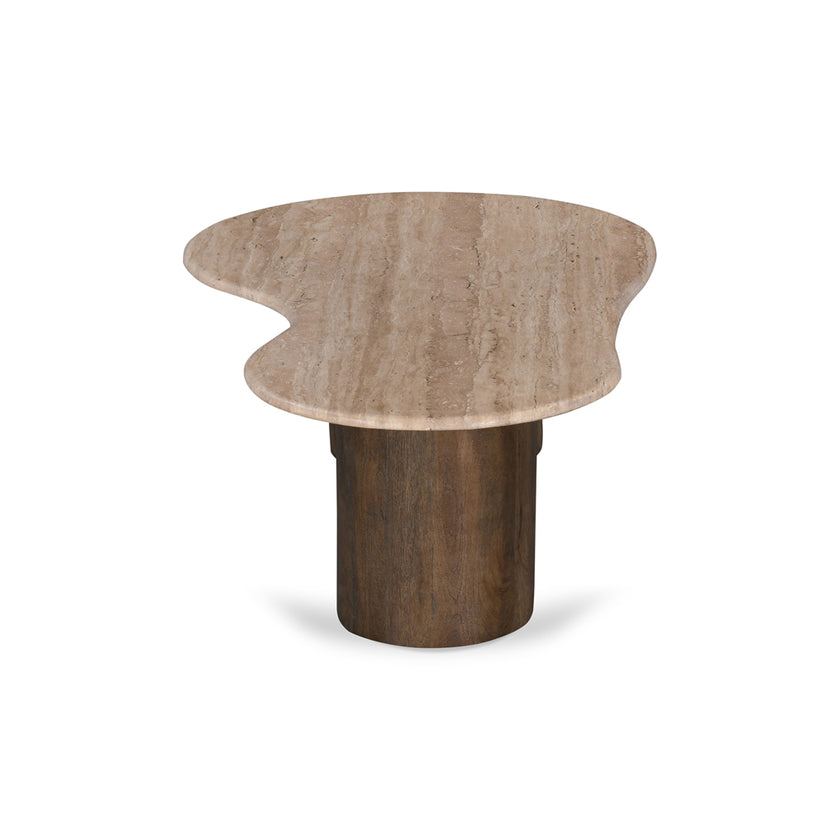 CCF8715-RB 1.2m Travertine Top Coffee Table - Walnut