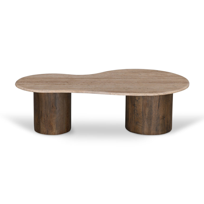 CCF8715-RB 1.2m Travertine Top Coffee Table - Walnut