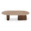 CCF8716-RB 1.2m Travertine Top Oval Coffee Table - Walnut