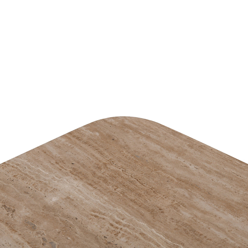 CCF8735-RB 90cm Travertine Top Coffee Table - White