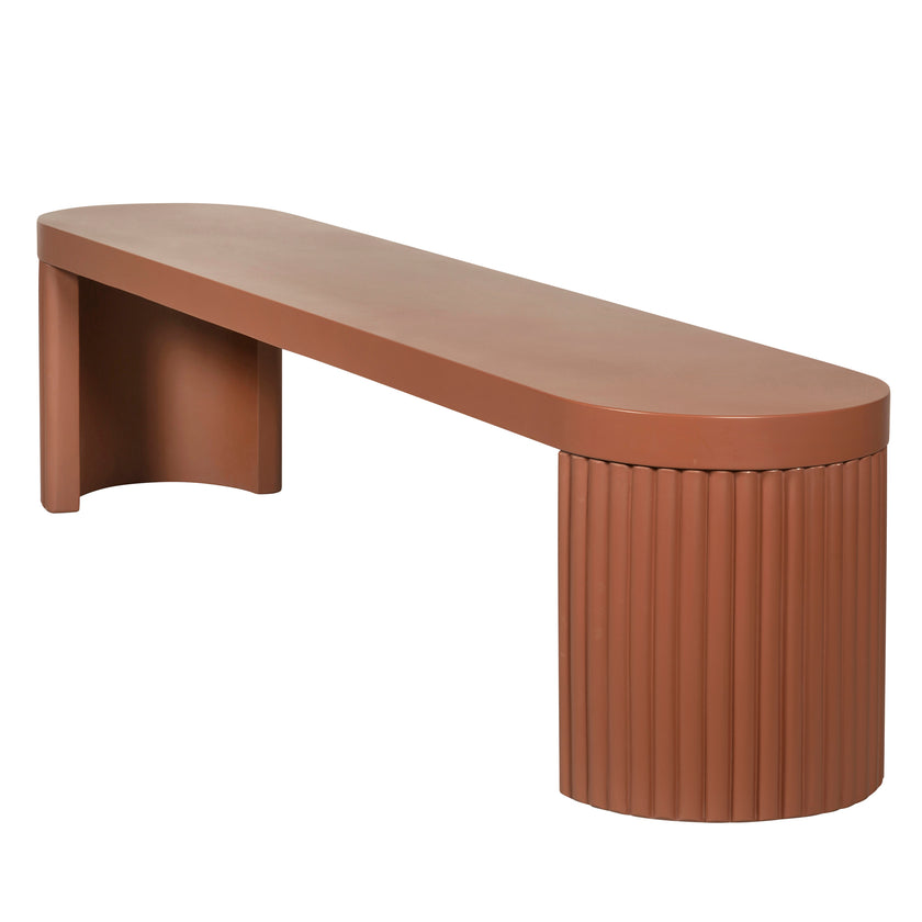 CDB12298-CO 2m Concrete Bench - Terracotta